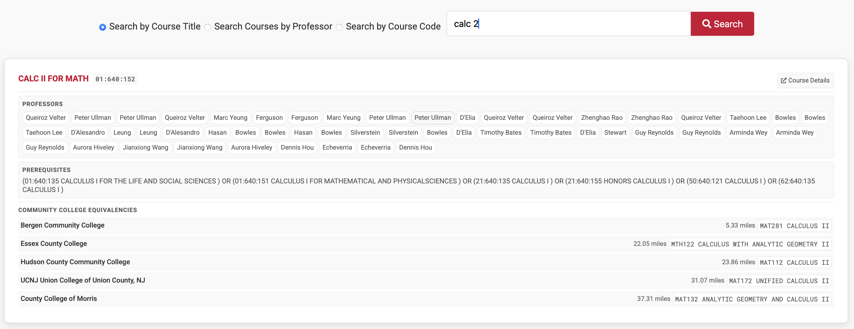 RUCourseFinder screenshot